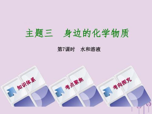 北京市2018年中考化学基础复习方案主题三身边的化学物质第7课时水和溶液课件