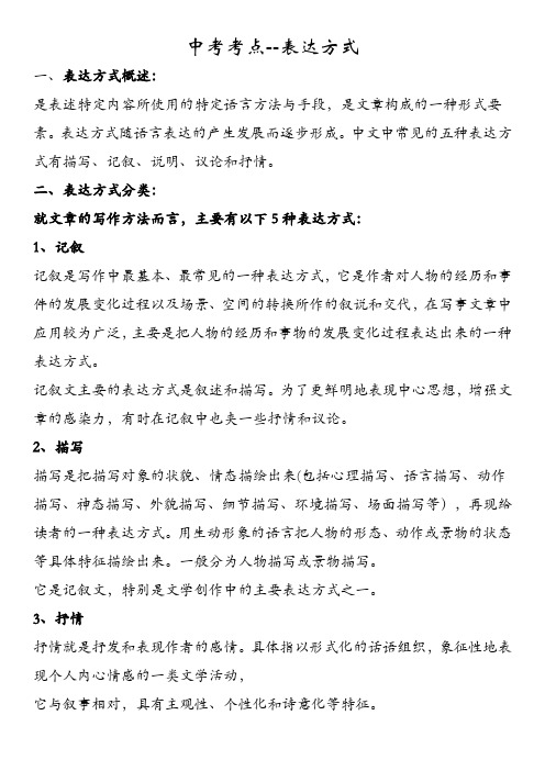 语文知识点整理——表达方式