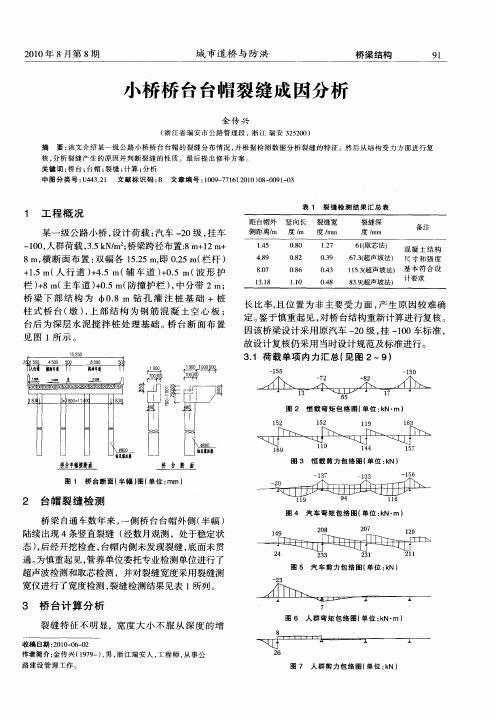 小桥桥台台帽裂缝成因分析