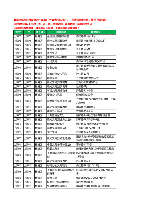 新版上海市上海市杨浦区办公用品工商企业公司名录名单黄页大全86家