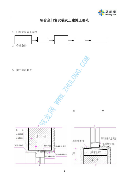 铝合金门窗安装及精洞口施工技术要点p