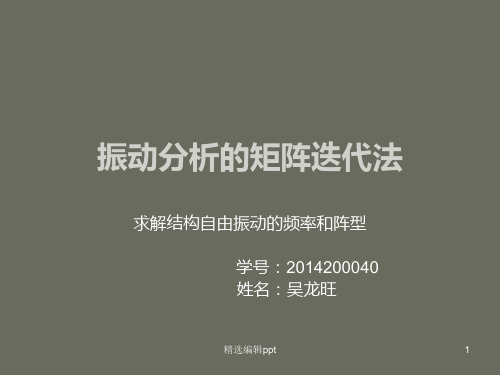 振动分析矩阵迭代法ppt课件