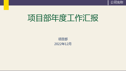 项目管理工作汇报PPT模板