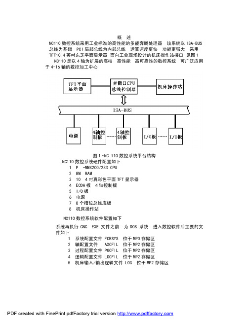 Nc110基本操作及参数文件