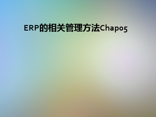 ERP的相关管理方法Chap05