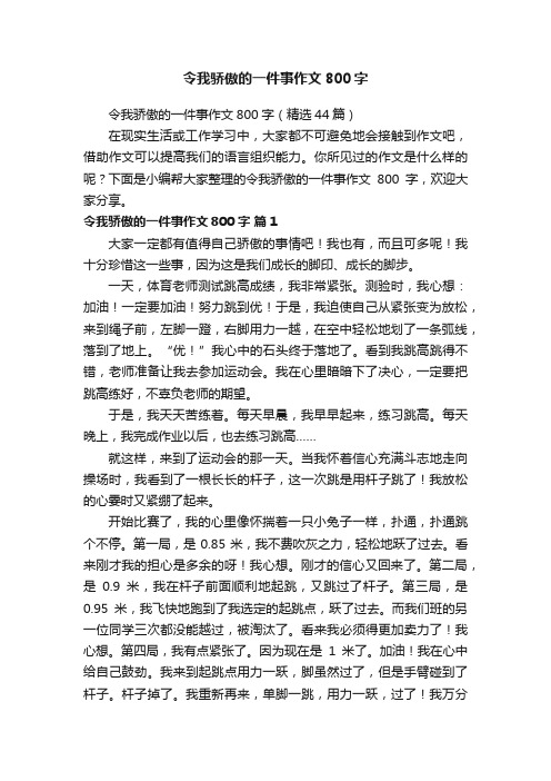 令我骄傲的一件事作文800字