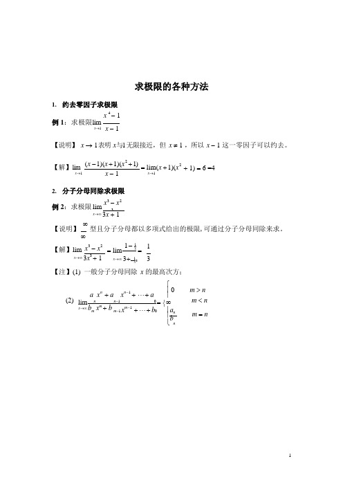 大学数学经典求极限方法(新整理)