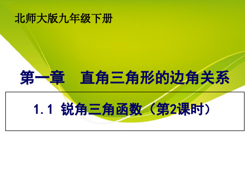 北师大版本九年级下册锐角三角函数精品课件PPT