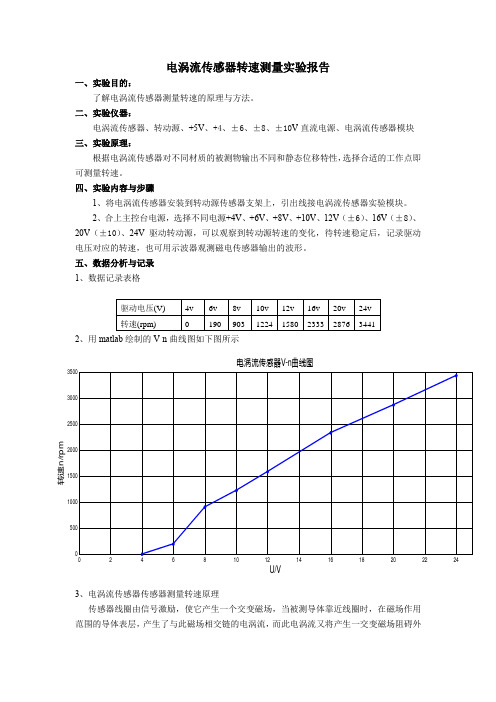 电涡流传感器转速测量实验