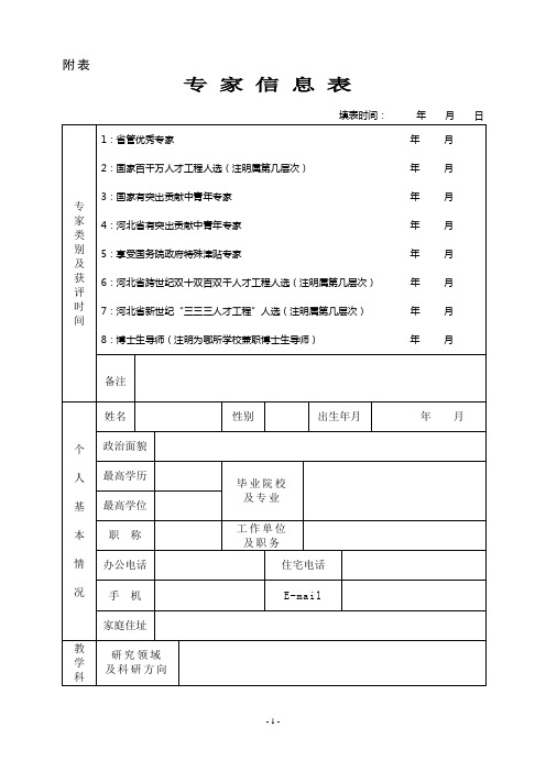 河北科技大学 专家信息表