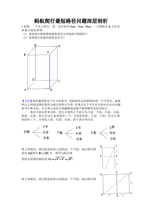 蚂蚁爬行最短路径问题深层剖析