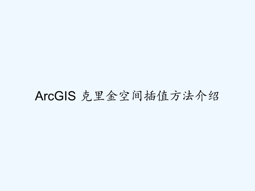 ArcGIS 克里金空间插值方法介绍 PPT