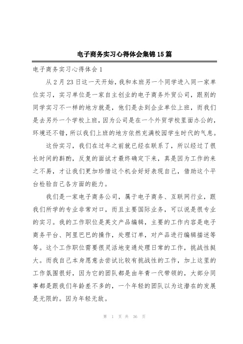 电子商务实习心得体会集锦15篇