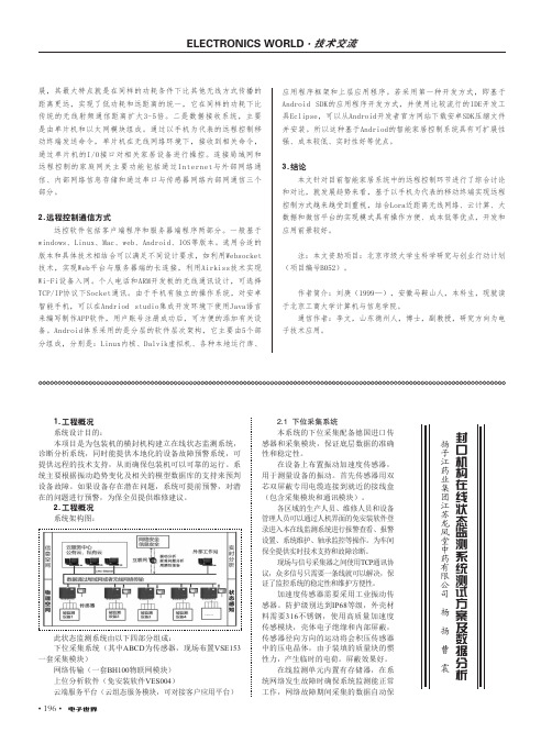 封口机构在线状态监测系统测试方案及数据分析