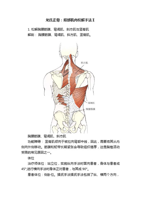 龙氏正骨：背部肌肉松解手法Ⅰ