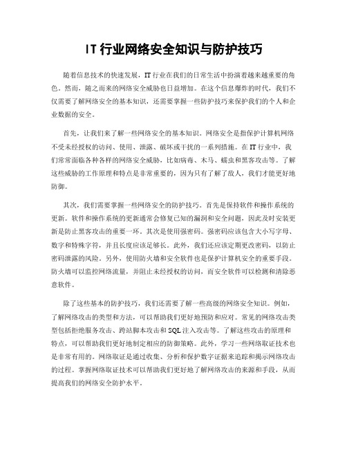 IT行业网络安全知识与防护技巧