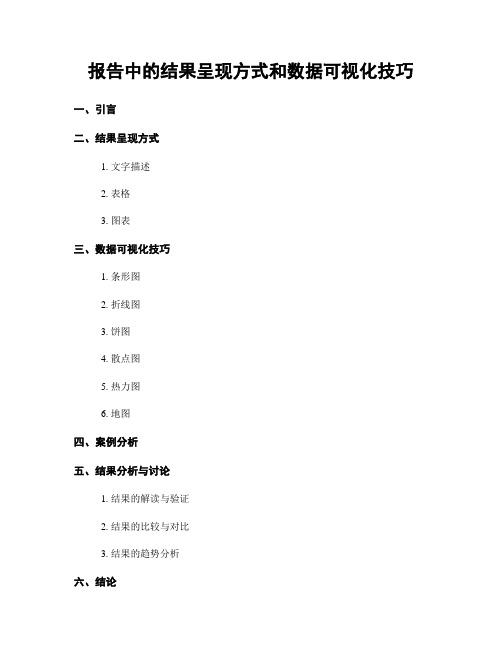 报告中的结果呈现方式和数据可视化技巧