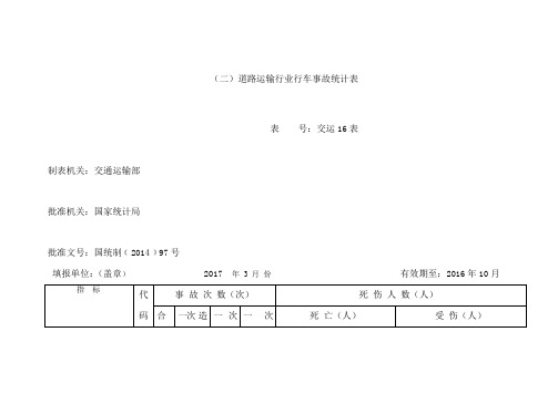 交通事故报表