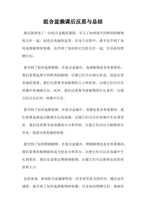 组合盆栽课后反思与总结