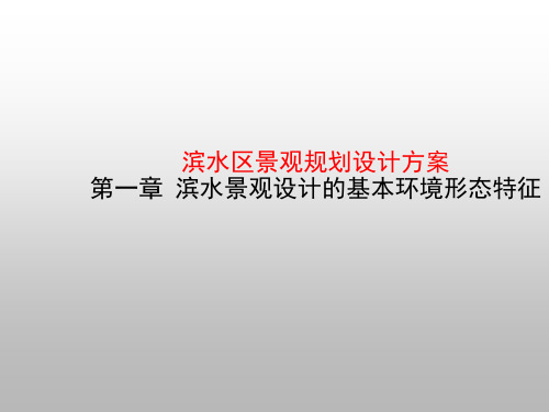 滨水区景观规划设计方案第一章滨水景观设计的基本环境形态特征