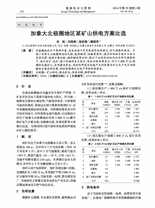 加拿大北极圈地区某矿山供电方案比选