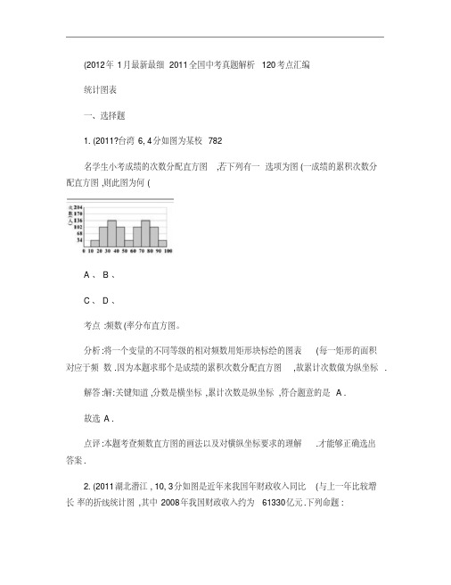 2011中考数学真题解析56统计图表(含答案)