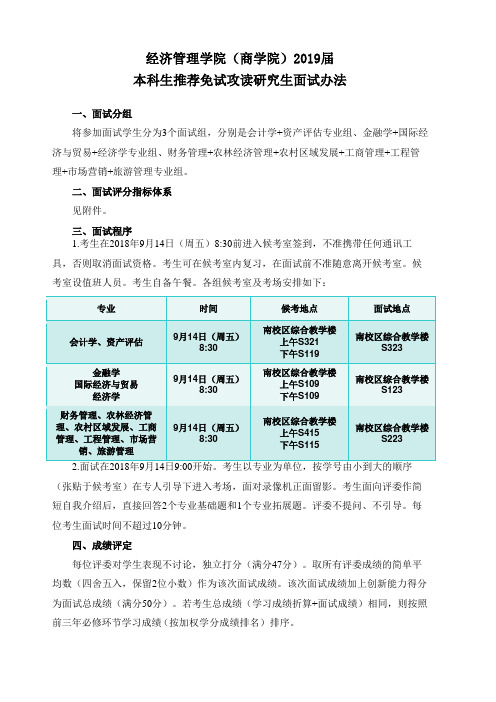 经济管理学院(商学院)2019届