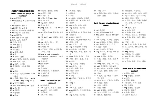 人教版八年级上册英语单词(完整版)