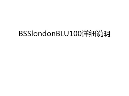 最新BSSlondonBLU100详细说明汇总