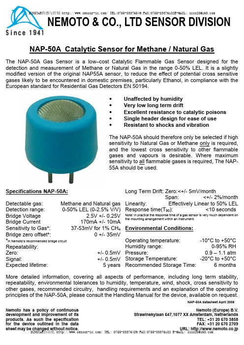 NAP-50A Catalytic Sensor for Methane   Natural Gas