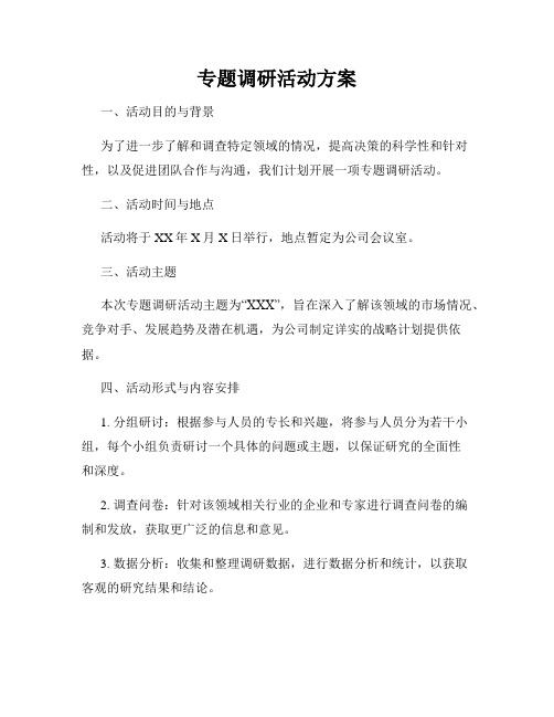 专题调研活动方案