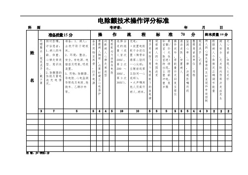 电除颤技术操作评分标准