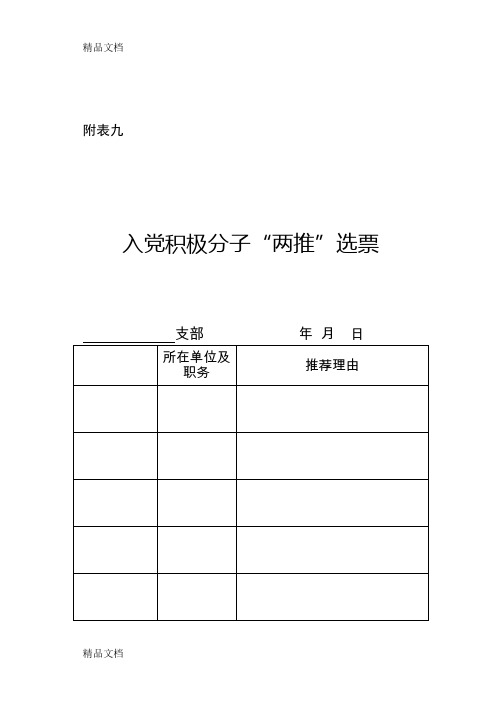 最新入党积极分子“双推”票