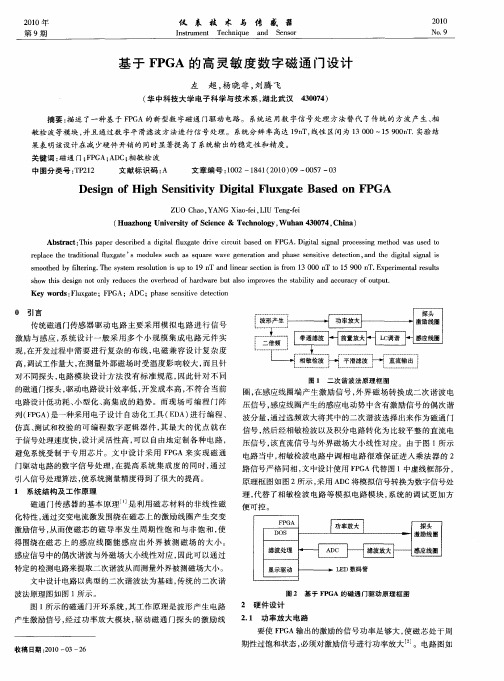 基于FPGA的高灵敏度数字磁通门设计