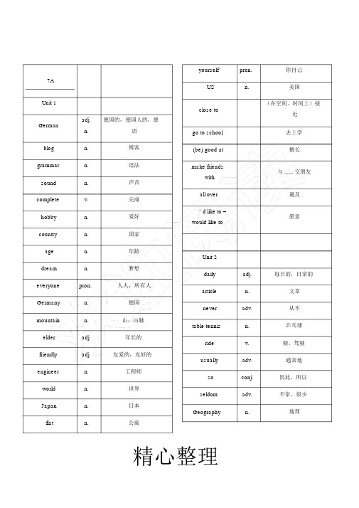 (完整版)沪教牛津版初一单词.doc