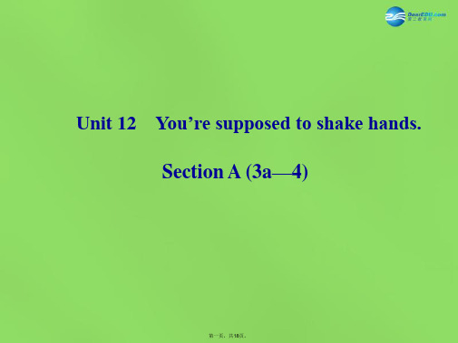 九年级英语全册 Unit 12 You’re supposed to shake hands Sec