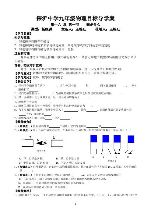 沪科版九年级物理导学案16.1