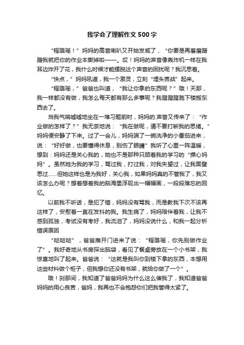 我学会了理解作文500字