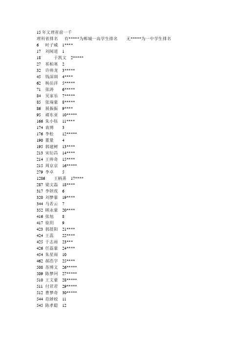 15年文理省前一千