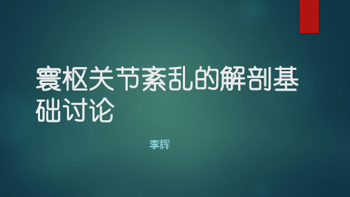 寰枢关节紊乱的解剖基础讨论