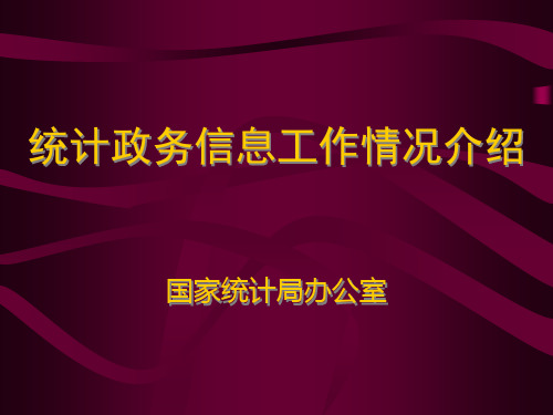 统计政务信息工作情况介绍(精)