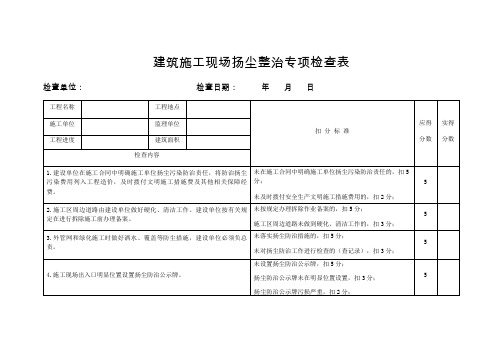 扬尘整治专项检查表