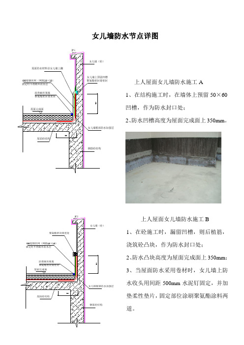 女儿墙防水节点详图