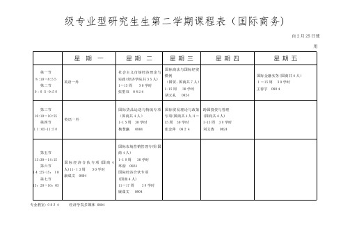 硕士生第二学期课程表-专业型