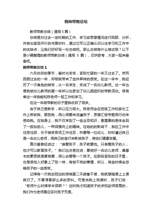 教师带教总结