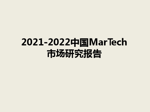 2021-2022中国MarTech市场研究报告