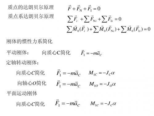 理论力学概念整理-第十五章 达朗贝尔原理2