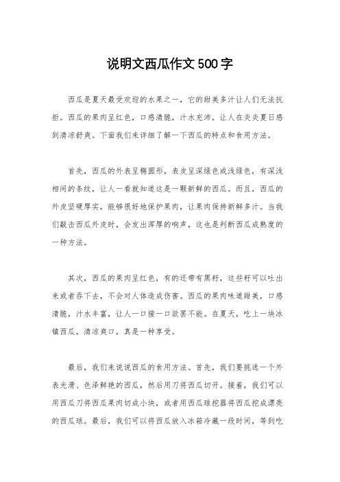 说明文西瓜作文500字