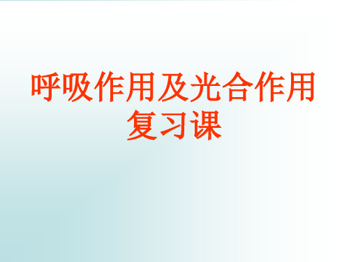 生物中考一轮复习课件：呼吸作用和光合作用复习课(共56张PPT)