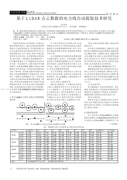 基于LiDAR点云数据的电力线自动提取技术研究